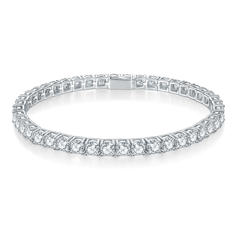 Classic Four-Prong VVS Moissanite Tennis Bracelet in 925 Silver product image