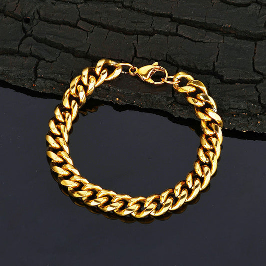 4-9 mm Faceted Polished Cuban Hip Hop Bracelet with Stainless steel Base - CHA163 product image