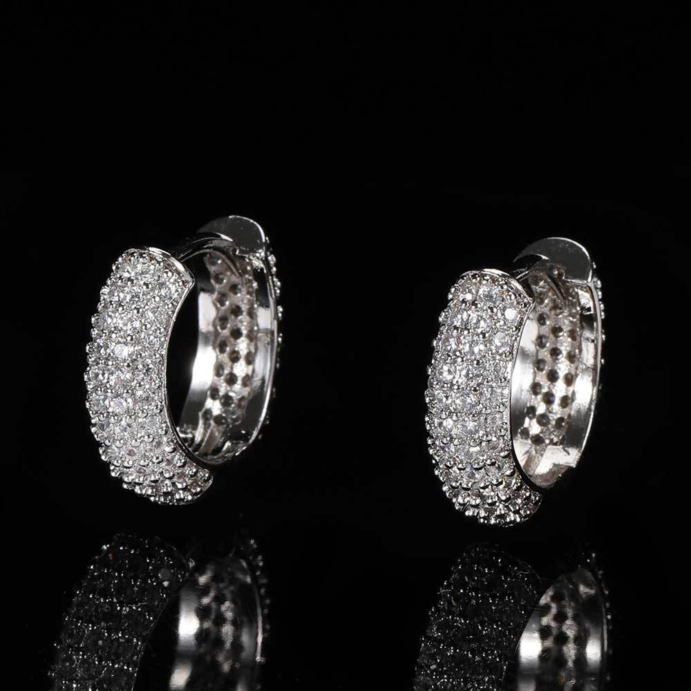 Pave CZ Hoop Copper Earrings in Selectable Colors and Sizes - EAR002 product image