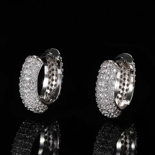 Pave CZ Hoop Copper Earrings in Selectable Colors and Sizes - EAR002 product image