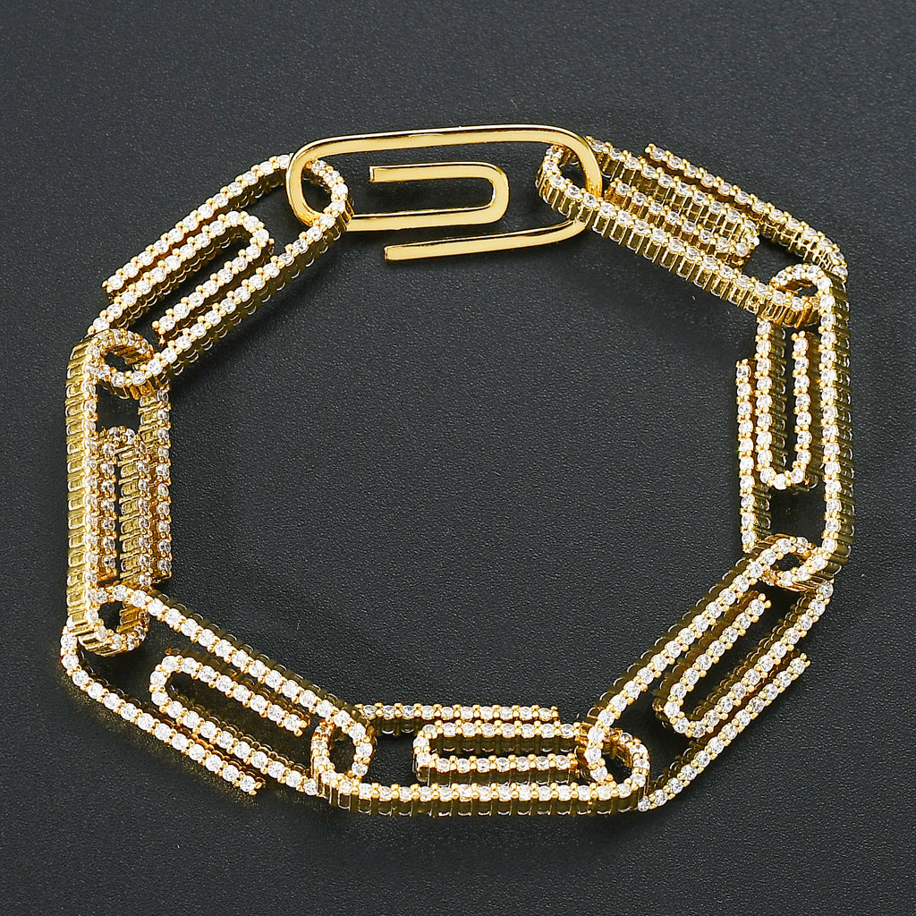 Hip Hop Fashion Cubic Zirconia Bracelet for Men