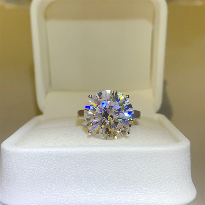 VVS1 Moissanite Solitaire Ring for Women, Round Cut Engagement Ring, 1 to 10 Carat Statement Promise Ring product image