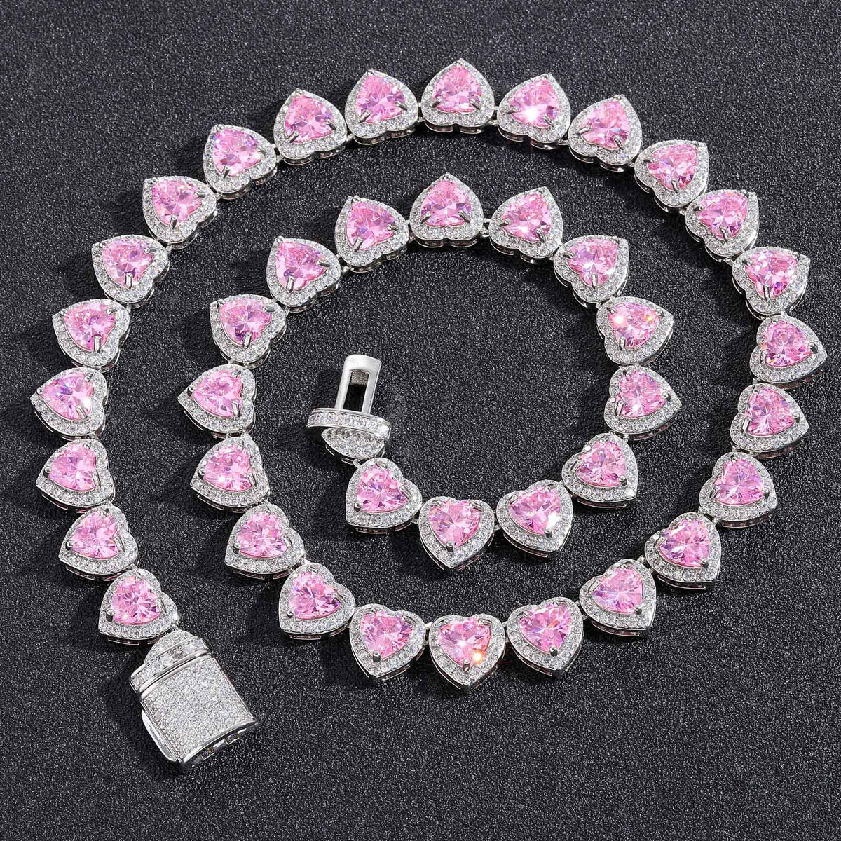 Hip Hop Heart Cubic Zirconia Necklace for Men and Women product image