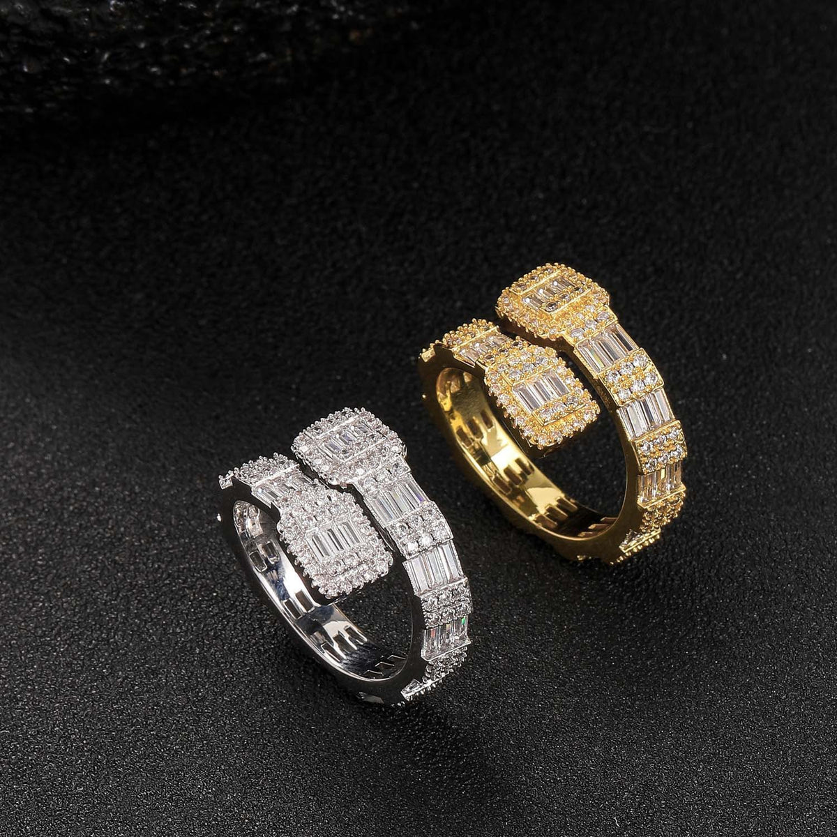 Hip Hop Light Luxury Square Cubic Zirconia Ring for Men and Women product image
