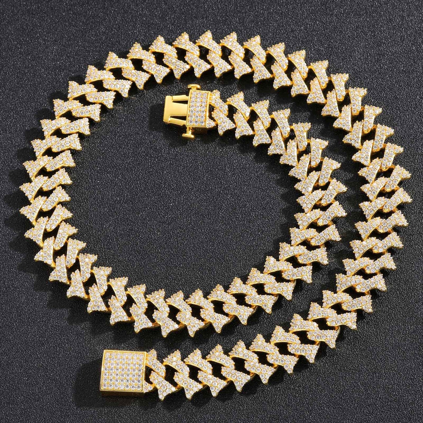 Hip Hop Vintage Cuban Link Thorn Cubic Zirconia Bracelet for Men