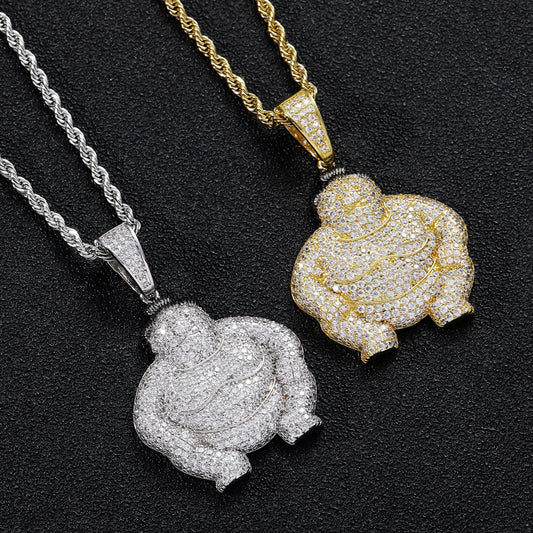 Hip Hop Fashion Cubic Zirconia Pendant Necklace for Men and Women