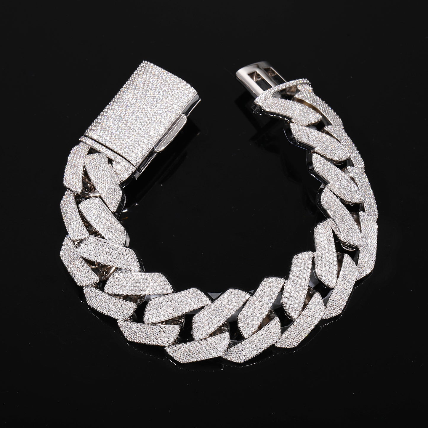 Iced Out Moissanite Cuban Link Bracelet for Men and Women product image