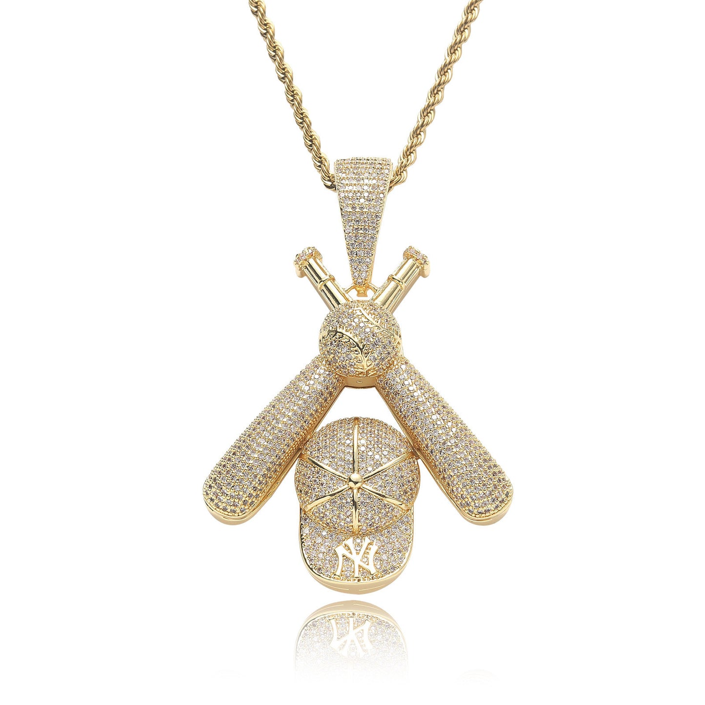Hip Hop Fashion Cubic Zirconia Pendant Necklace for Men and Women