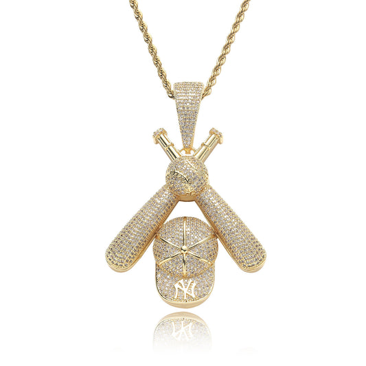 Hip Hop Fashion Cubic Zirconia Pendant Necklace for Men and Women