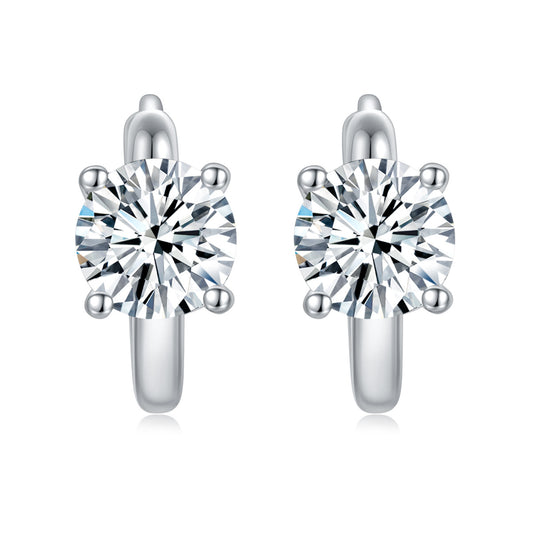 Round Cut Four-Prong Stud Earrings for Women, Everyday Pierced Jewelry product image