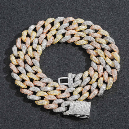Hip Hop Cuban Link Bubble Cubic Zirconia Necklace for Men