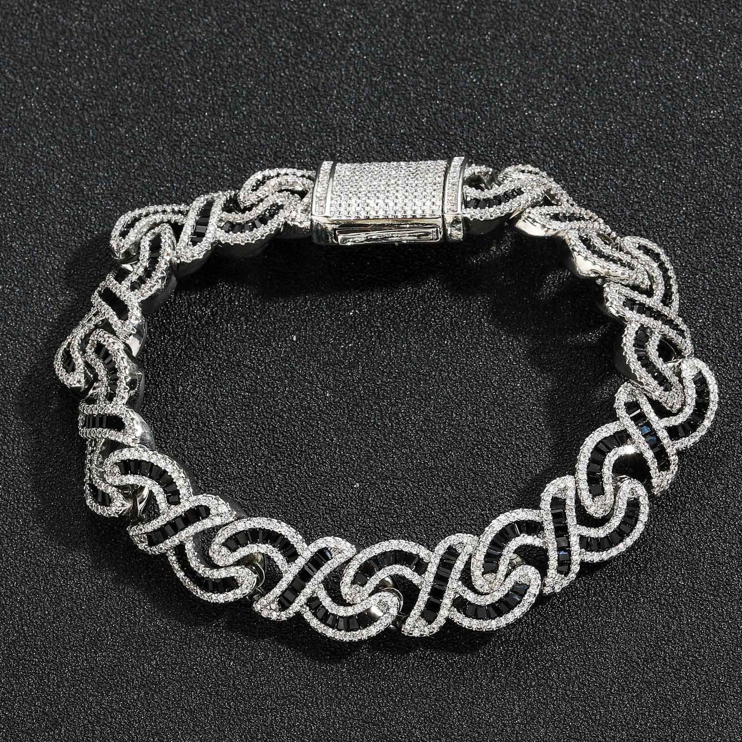 Hip Hop Cuban Link Cubic Zirconia Bracelet for Men