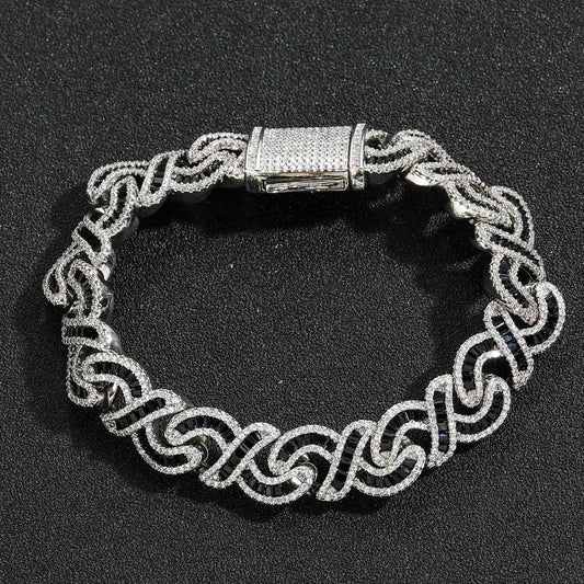 Hip Hop Cuban Link Cubic Zirconia Bracelet for Men