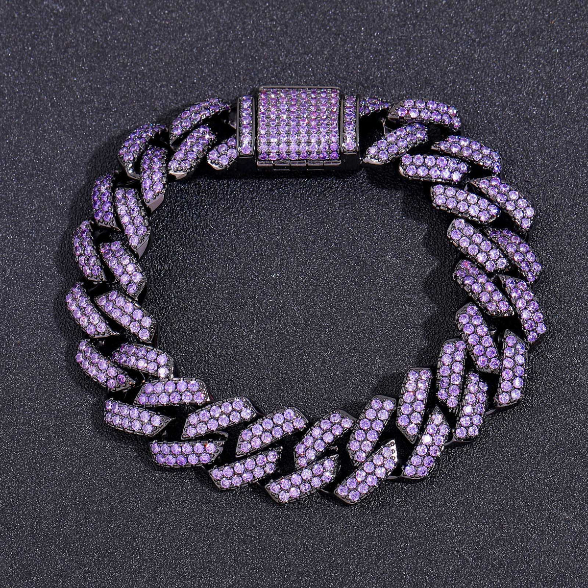 Hip Hop Minimalist Diamond Shape Cuban Link Cubic Zirconia Bracelet for Men product image