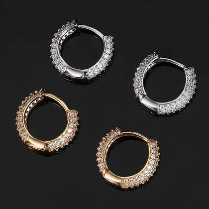 Pave CZ Hoop Copper Earrings in Selectable Colors and Sizes - EAR002