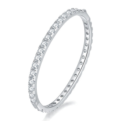 Moissanite Tennis Bracelet Bangle, Full Circle Round Stone Unisex