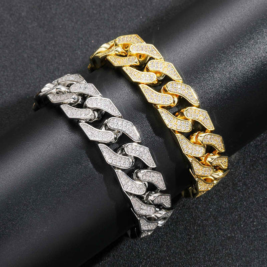 Vintage Light Luxury Cuban Link Copper Bracelet for Men