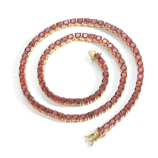 Hip Hop Light Luxury Tennis Chain Cubic Zirconia Necklace for Men