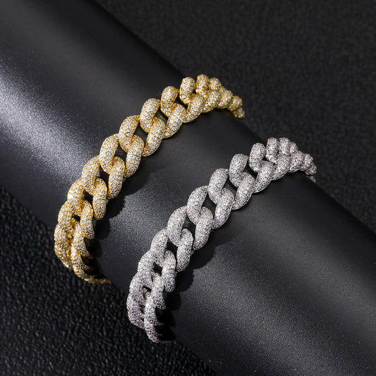 Hip Hop Cuban Link Bubble Copper Bracelet for Men