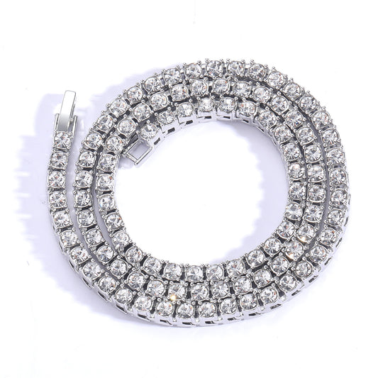 Hip Hop Tennis Chain Alloy Necklace for Men