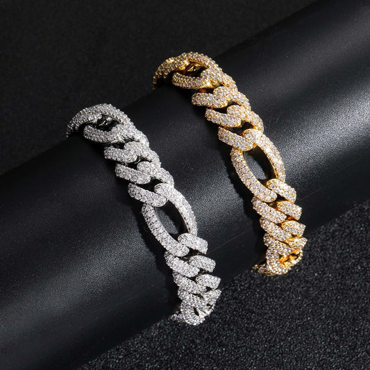 Hip Hop Cuban Link Cubic Zirconia Bracelet for Men