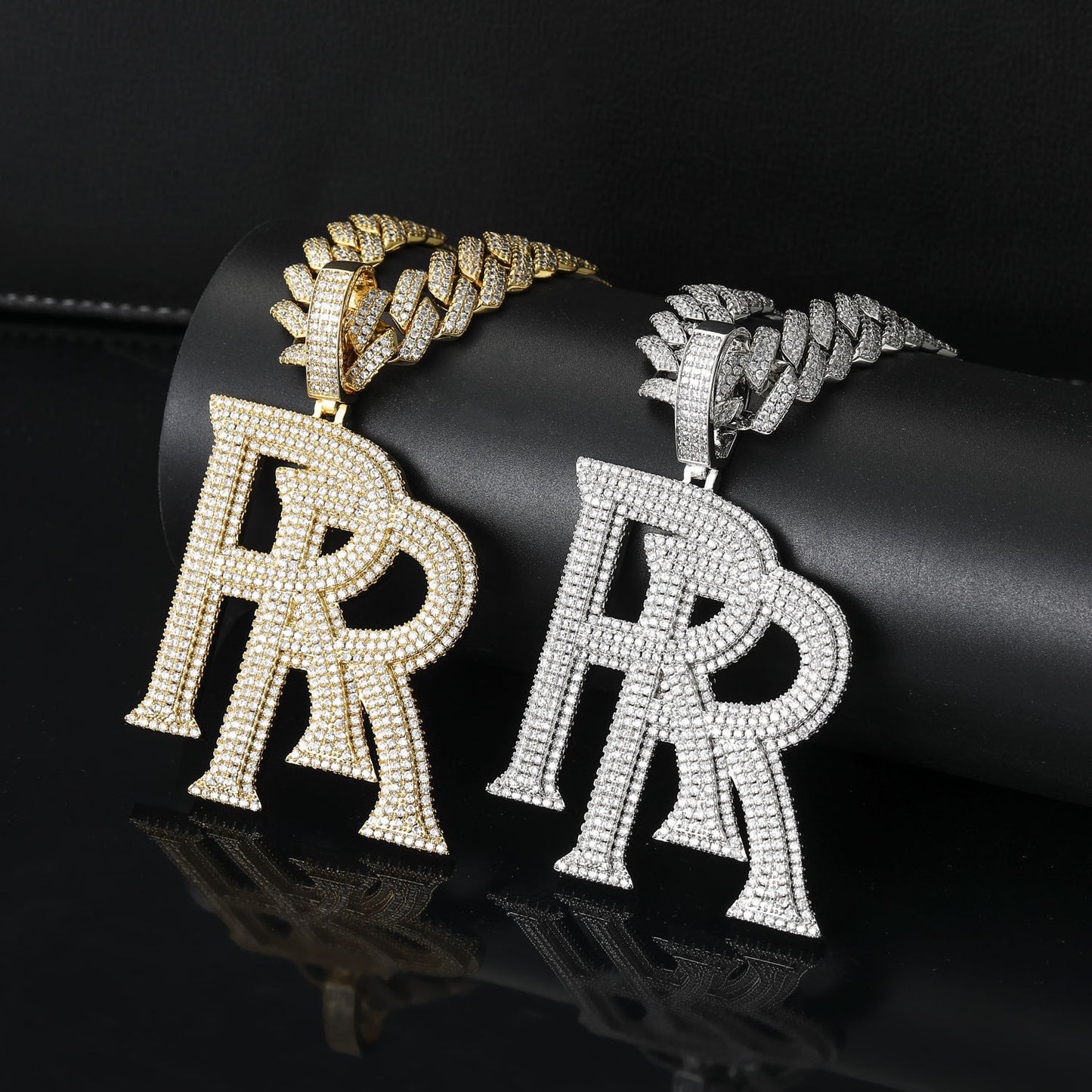 Hip Hop Letter Copper Pendant Necklace for Men and Women