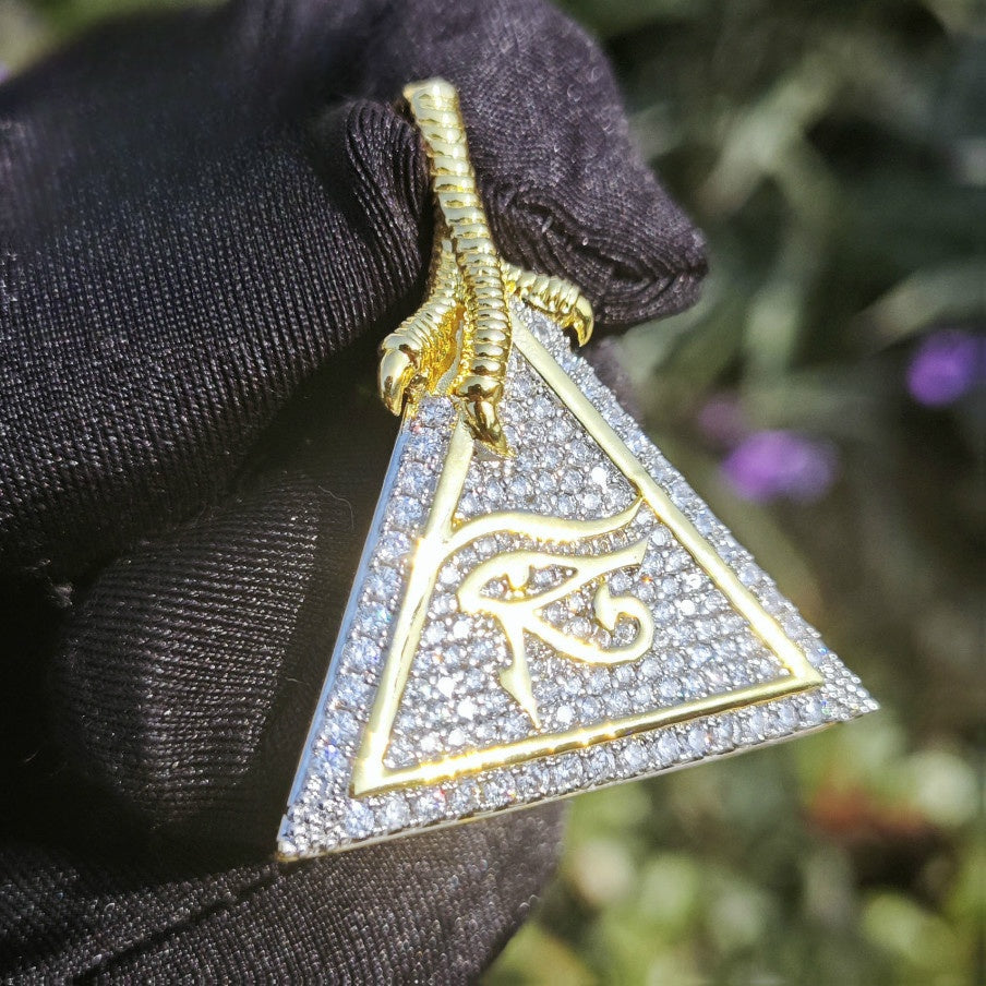 Iced Triangle Pendant Necklace