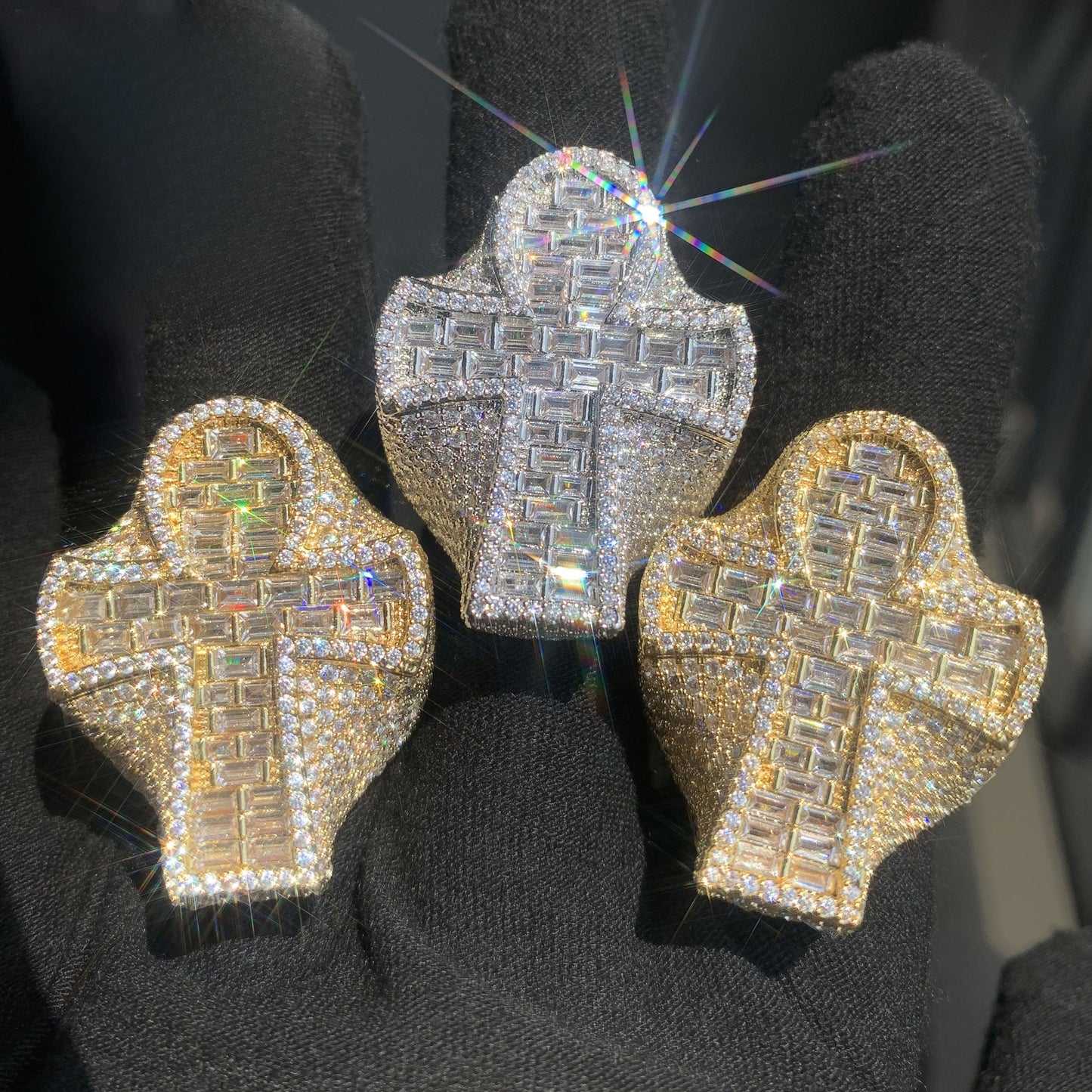 Iced Out Cross Ring
