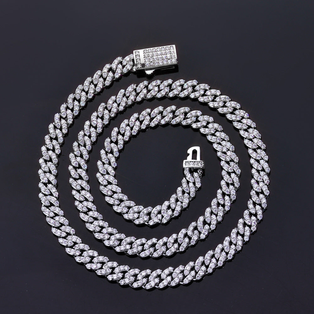 6 mm Iced Cuban Hip Hop Necklace with Cubic Zirconia on a Copper Base - CHA382 product image