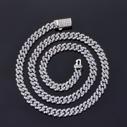 6 mm Iced Cuban Hip Hop Necklace with Cubic Zirconia on a Copper Base - CHA382 product image