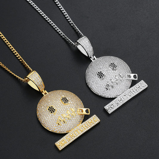 Hip Hop Geometric Copper Pendant Necklace for Men and Women