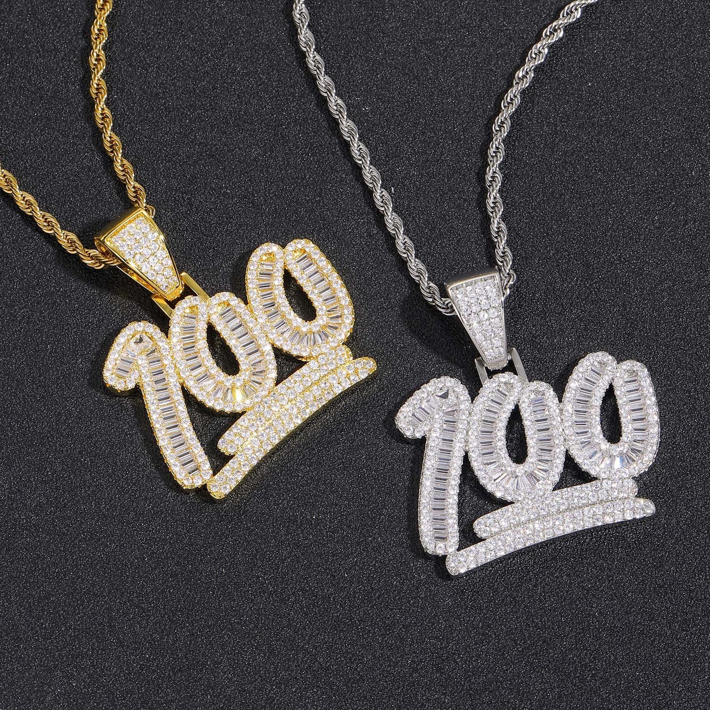 Hip Hop Cross Tennis Chain Copper Pendant Necklace for Men and Women