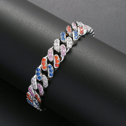 Hip Hop Cuban Link Cubic Zirconia Bracelet for Men