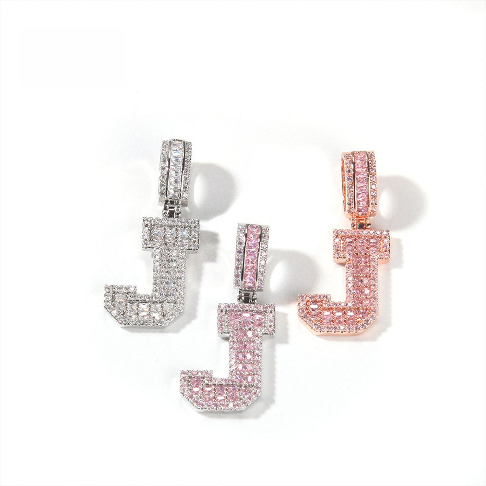 Personalized Initial Letter Pendant Necklace with Cubic Zirconia Twist Chain - Gold, Silver & Rose Gold Alphabet and Number Necklace product image