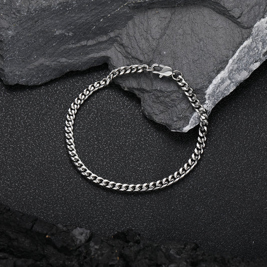 4-9 mm Rounded Polished Cuban Stainless steel Bracelet - CHA026 product image