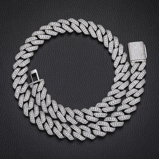 Iced Out 15mm Triple Row Cuban Link Chain Necklace for Men & Women product image