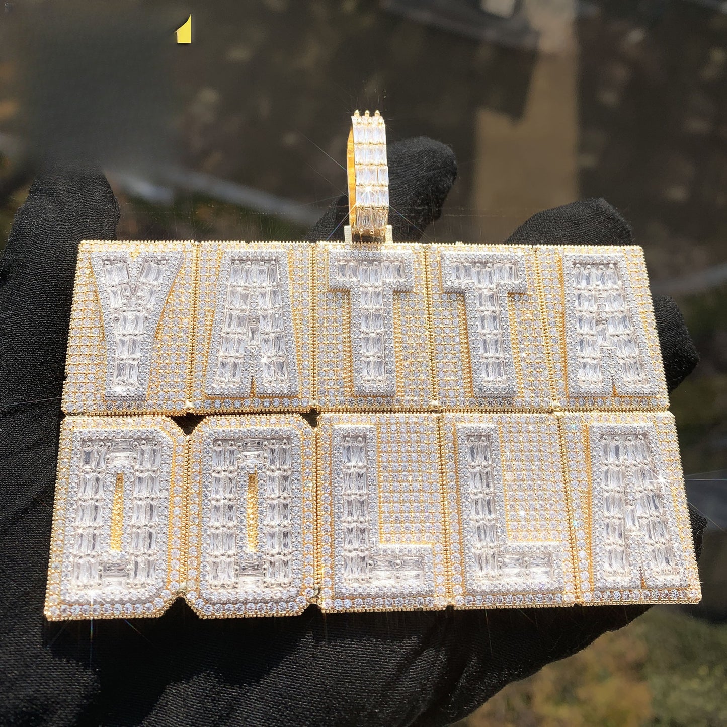 Unisex Iced Out Letter Pendant Necklace