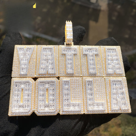 Unisex Iced Out Letter Pendant Necklace