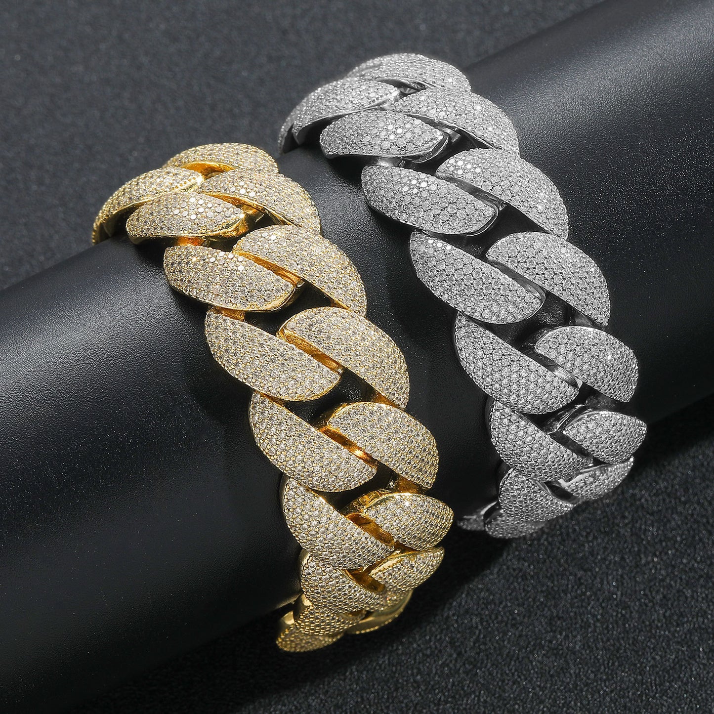 Hip Hop Cuban Link Bubble Copper Bracelet for Men