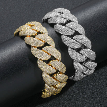 Hip Hop Cuban Link Bubble Copper Bracelet for Men