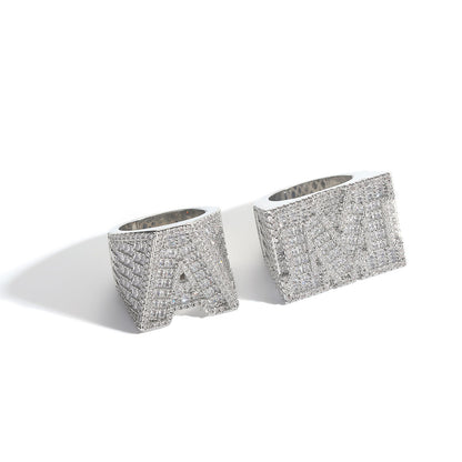 Light Luxury Fashion Cubic Zirconia Ring for Men