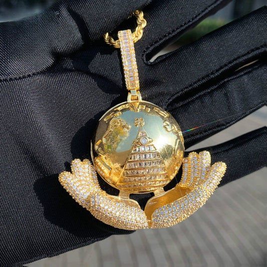Iced Out Round Pendant Necklace