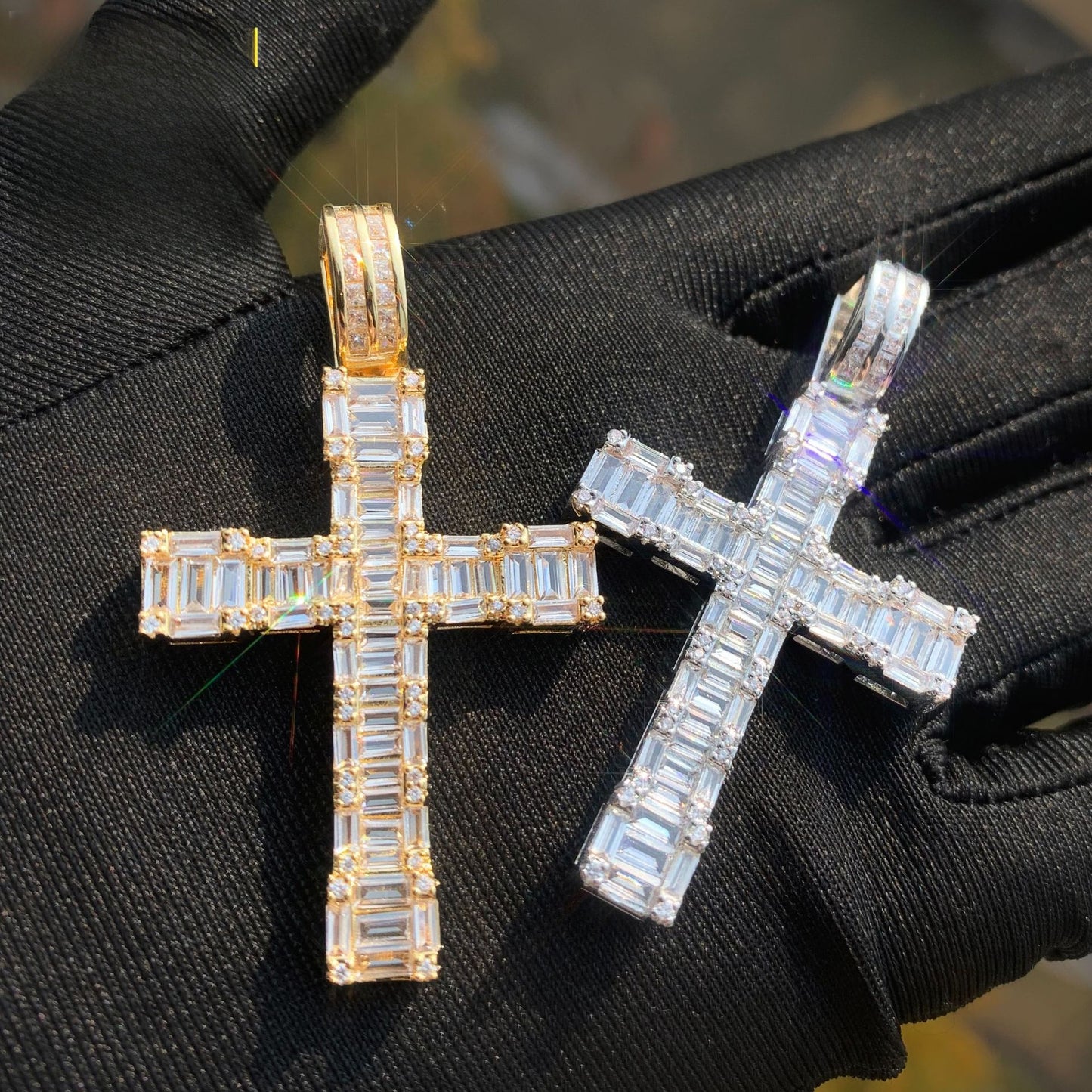 Iced Cross Pendant Necklace
