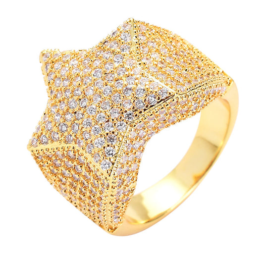 Light Luxury Star Copper Ring for Men and Women