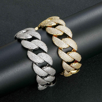 Hip Hop Cuban Link Bubble Copper Bracelet for Men