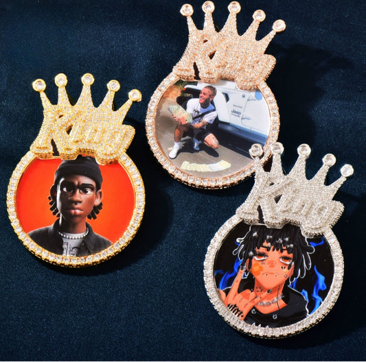 Custom Crown Photo Pendant Necklace