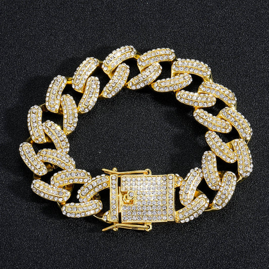 Hip Hop Cuban Link Alloy Bracelet for Men