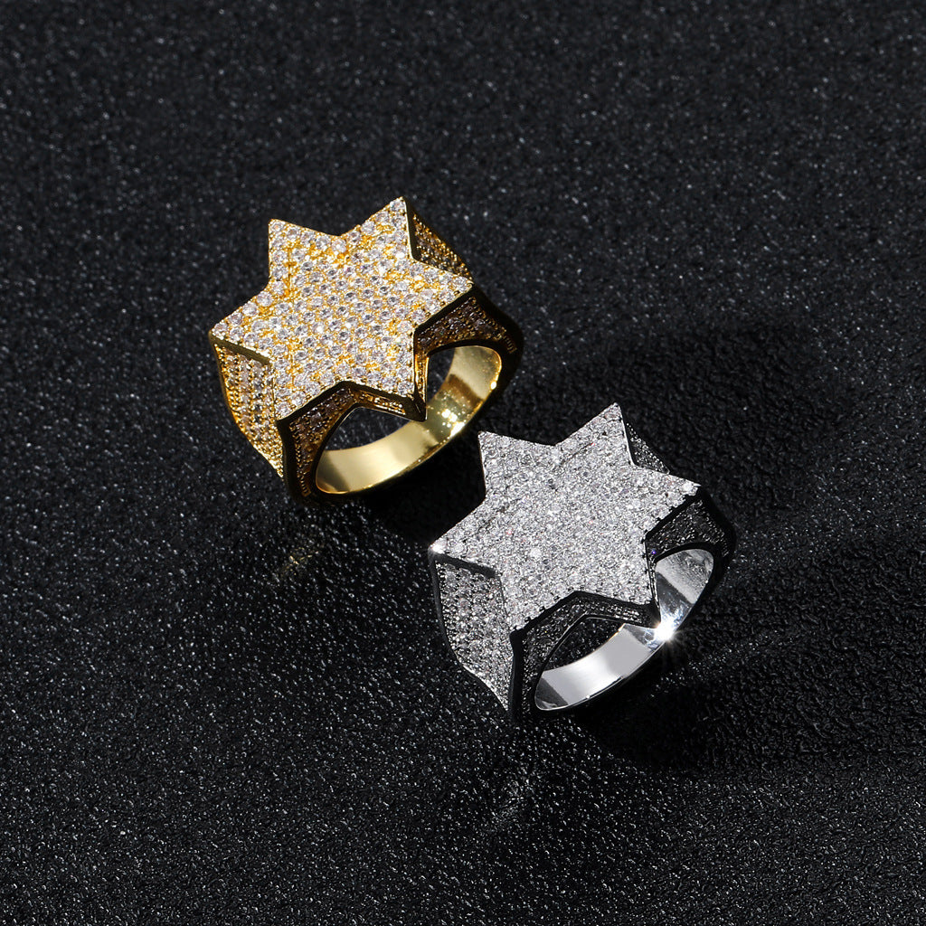 Hip Hop Minimalist Fashion Cubic Zirconia Ring for Men