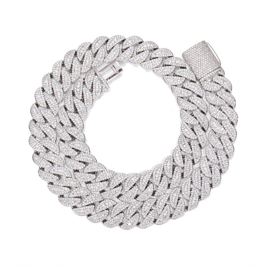 Iced Out 16mm Cuban Link Chain Necklace or Bracelet in Cubic Zirconia for Men & Women product image