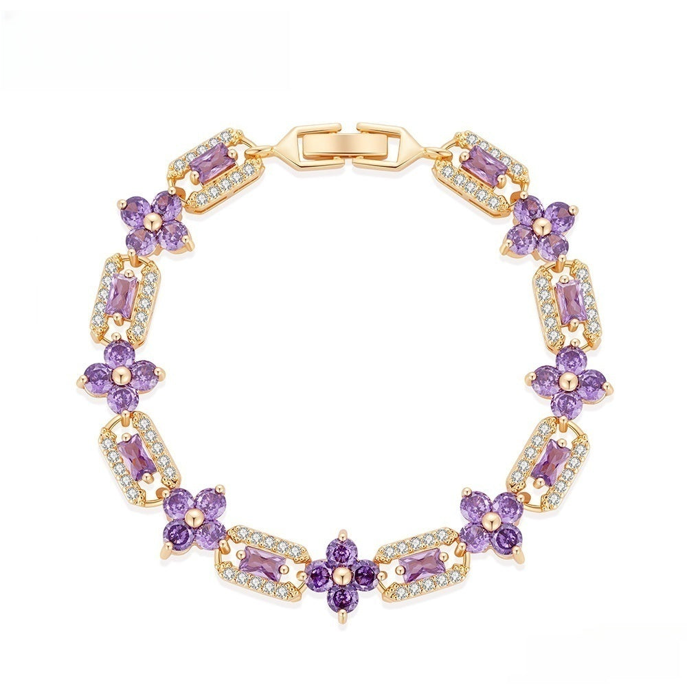Floral Link Bracelet for Women Gift